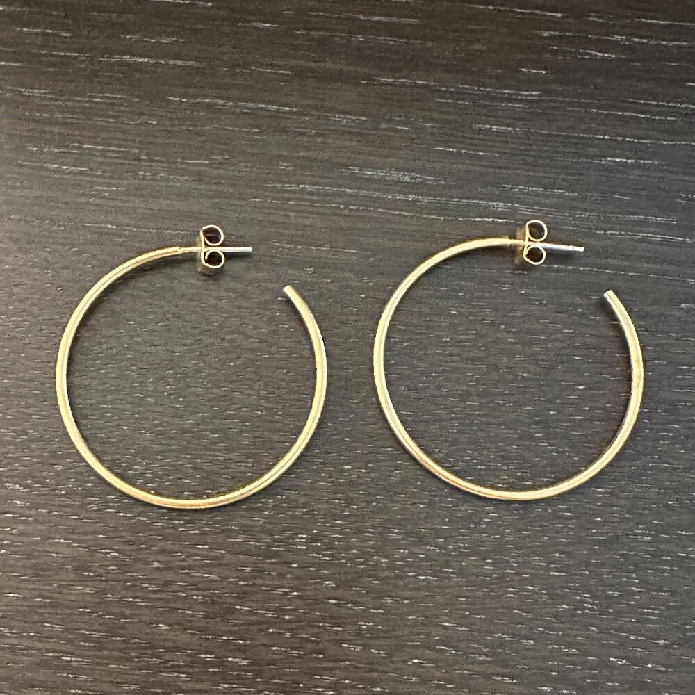 Madewell Medium Hoop Earrings, Vintage Gold